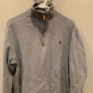 Ralph Lauren | mock zipup sweater | gray | medium